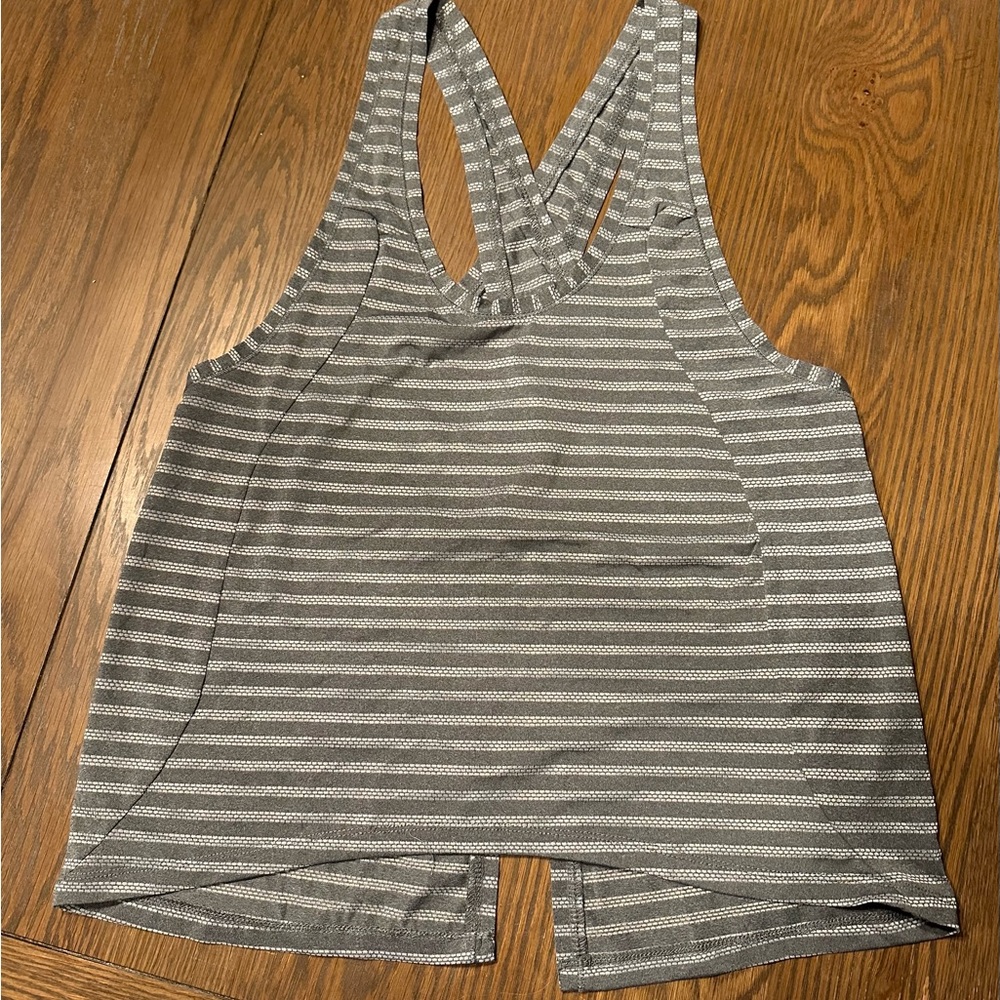 ZYIA Lg Grey Nimbus Spilt back tank